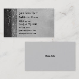 Gotiska rullor för grå sten visitkort