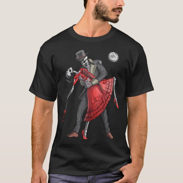 Gotiska skelett som dansar t shirt (Framsida)