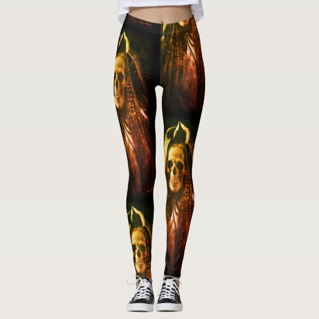 Gotiska skelett spöktights leggings (Framsida)