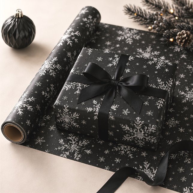Gotiska snöflingor Kuslig jul Presentpapper (Skapare uppladdad)