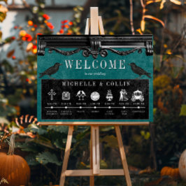 Gotiska svarta korpar & Teal händelseförloppet brö Poster