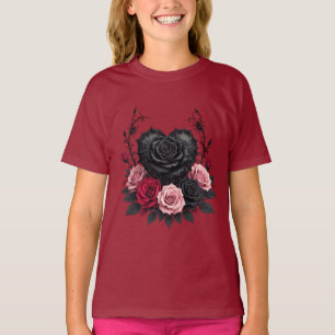 Gotiska svarta kronblad och spindelnät Mörka Alla T Shirt