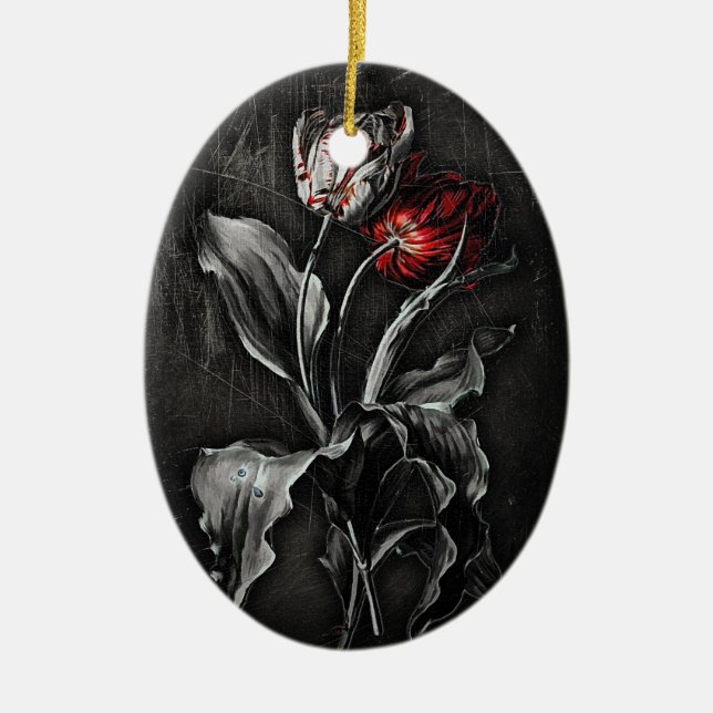 Gotiska tulpan julgransprydnad keramik (Framsidan)