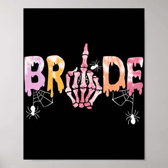 Gotiskt bröllop kusligt Halloween skelett brud Jus Poster (Framsidan)