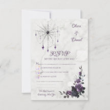 Gotiskt bröllop RSVP-kort Floral Dark Romance