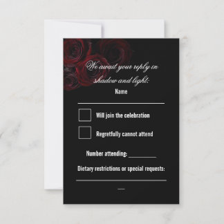 Gotiskt bröllop RSVP-kort | Mörk romantik OSA Kort