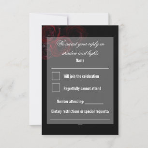 Gotiskt bröllop RSVP-kort Mörk romantik OSA Kort