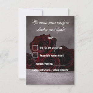 Gotiskt bröllop RSVP-kort Mörk romantik OSA Kort