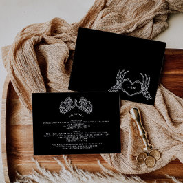 Gotiskt bröllop skelett händer Bröllopsdetaljer  Tilläggskort