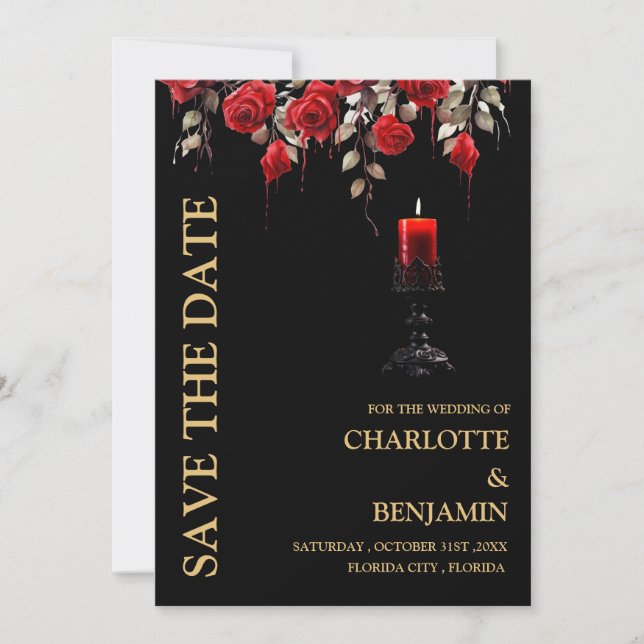 Gotiskt Bröllop Spara Datumet (Framsida)