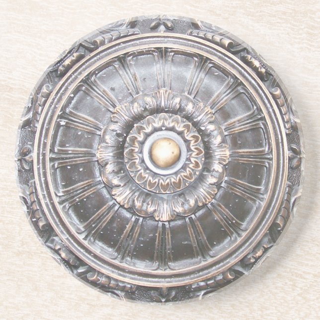 Gotiskt brons arbetsmedaljongkustfartyget underlägg sandsten (Framsidan)