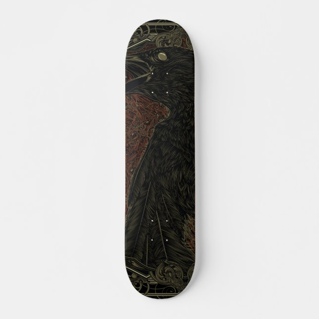 Gotiskt den döda kråkan old school skateboard bräda 21,6 cm (Framsida)