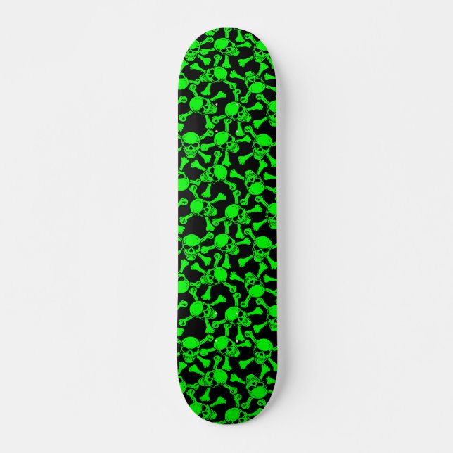 GOTISKT DÖSKALLARCROSSBONESMÖNSTER SKATEBOARD BRÄDA 20 CM (Framsida)