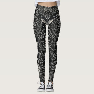 Gotiskt fjäril blomster mönster (1) leggings