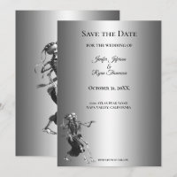 Gotiskt halloween bröllop save the date inbjudan