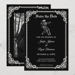 Gotiskt halloween bröllop save the date inbjudan