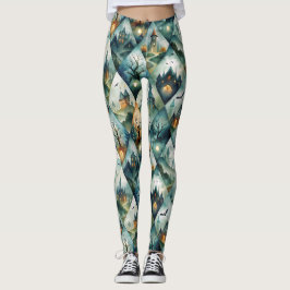Gotiskt Halloween Slott Mönster Leggings