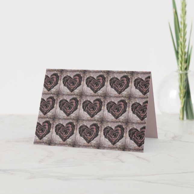 gotiskt hjärta ros gratulationskort kort (Framsida)