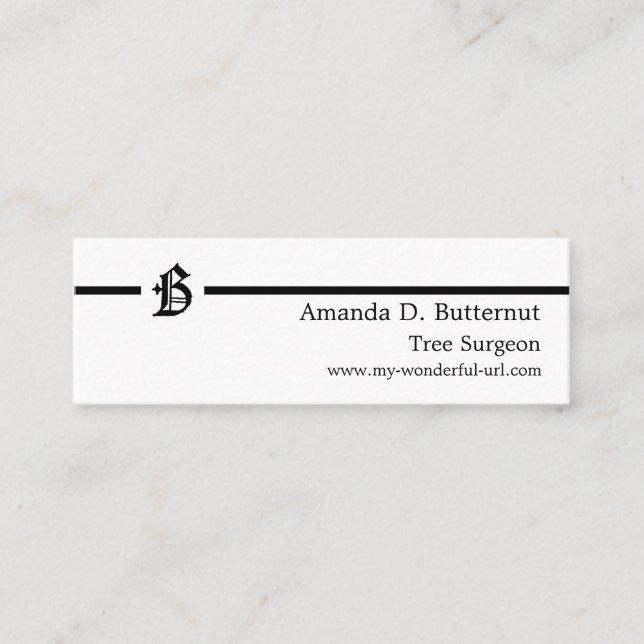 Gotiskt initialt klassikerengelska för brev "B" Mini Visitkort (Framsida)