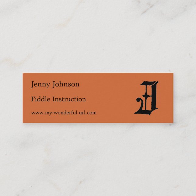 Gotiskt initialt klassikerengelska för brev "J" Mini Visitkort (Framsida)