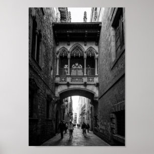 Gotiskt inkvartera arkitektur av Barcelona Poster