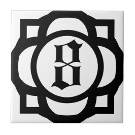 Gotiskt numrera eller märka kakelplatta