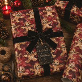 Gotiskt ond pepparkaksgot jul presentpapper