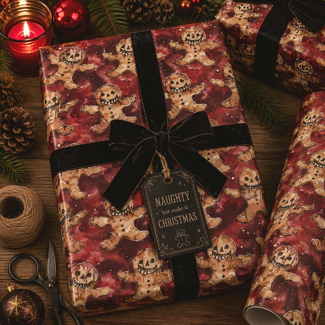 Gotiskt ond pepparkaksgot jul presentpapper (Skapare uppladdad)