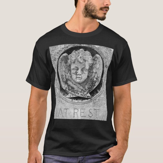 Gotiskt "PÅ VILA" CherubT-tröja T-shirt (Framsida)