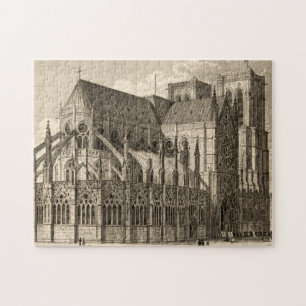 Gotiskt pussel för Notre Dame arkitekturvintage
