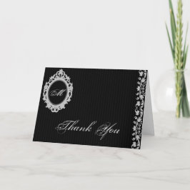 Gotiskt rammonogram Tacksamhetskort Tack Kort