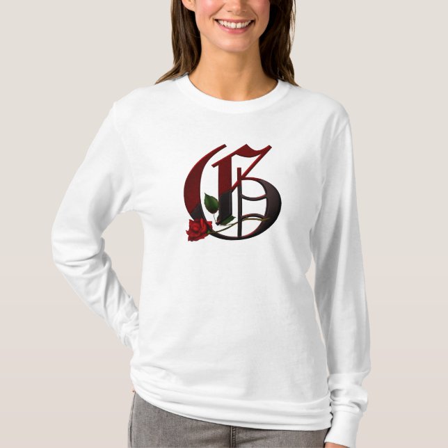 Gotiskt rosa MonogramG Tee (Framsida)