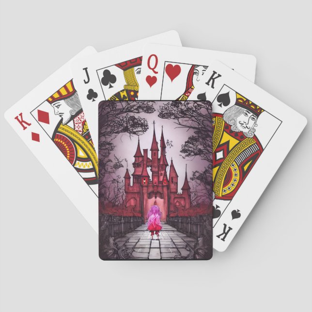 Gotiskt Rött Slott Casinokort (Baksidan)