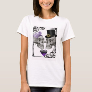 gotiskt skelett par t shirt