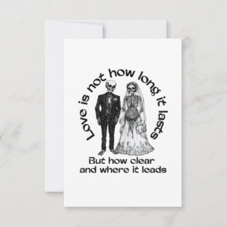 Gotiskt skelett RSVP-kort - Til Death Love-citat OSA Kort