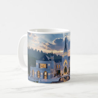 Gotiskt slott vid skymning – Lyxig naturmuggdesign Kaffemugg