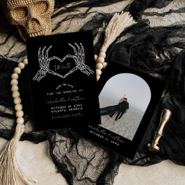 gotiskt spara datumet, spara datumet i svart Bröll Inbjudningar