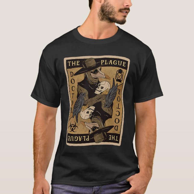 Gotiskt Steampunk Pesten Doktor Tarotkort för Kvin T Shirt (Framsida)