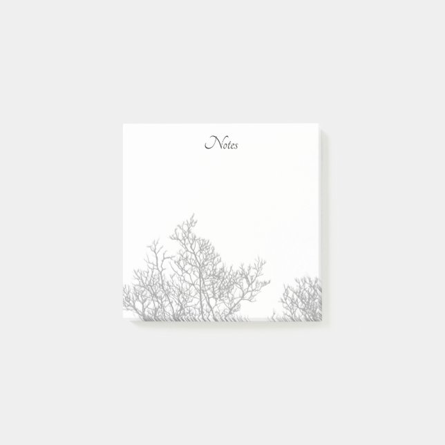 Gotiskt träd svart och vitt post-it block (Framsida)