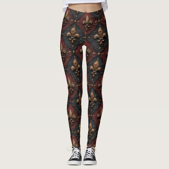 Gotiskt träsniderimönster (2) leggings (Framsida)