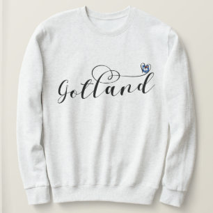 Gotland Flagga Heart-skriptutformning, Sverige T Shirt