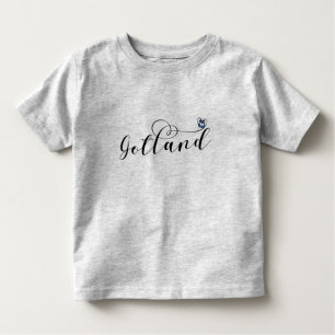 Gotland Flagga Heart-skriptutformning, Sverige T Shirt