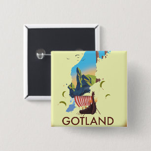 Gotland Östersjön Viking Resekarta Knapp