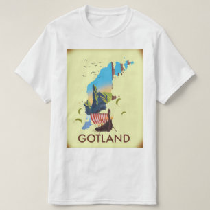 Gotland Östersjön Viking reser kartan T Shirt