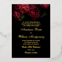 Gotlig Elegant Moody Blommigt Svarta & Guld Bröllo