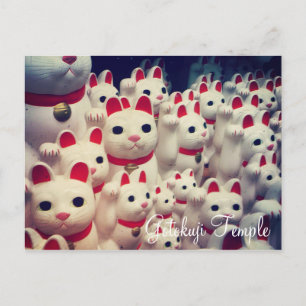 Gotokujitemplets Maneki Neko lyckliga katter Vykort