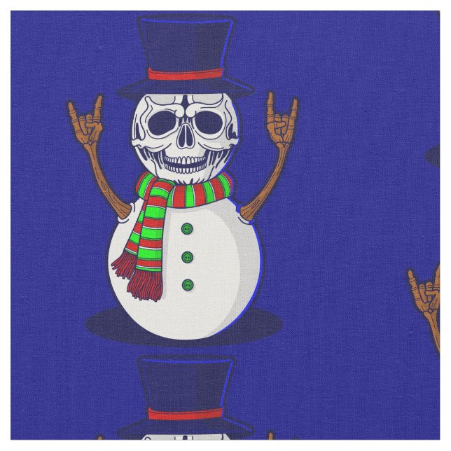 gotsk christmas skeleton snögubbe gothmas spookmas tyg (Närbild)