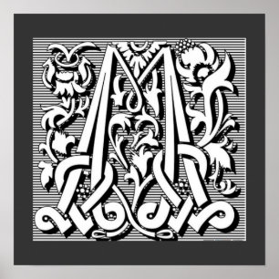 gotsk kinetisk renaissance monogram M Poster
