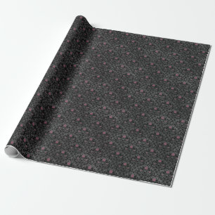 gotsk mörk ockult goth-blommönster presentpapper