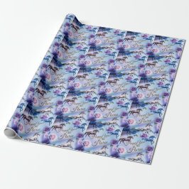 Gott år för hästen med rosor presentpapper